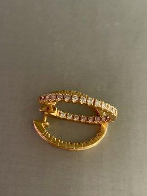 Gold and diamond hoop earrings