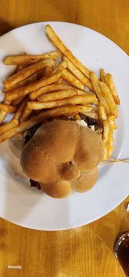 bacon cheeseburger and fries