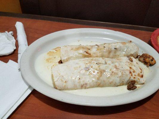 Beef and  Chicken mixed burrito