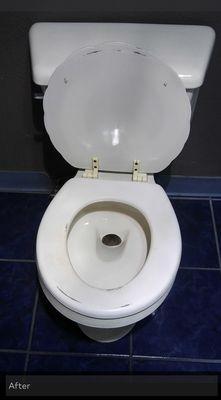 Rental turn over toilet after.