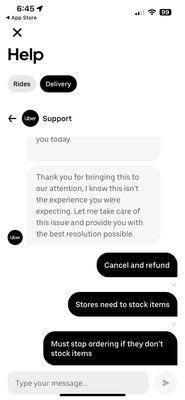 Chat with Uber help