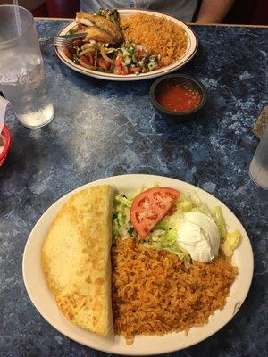 Tilapia and chicken quesadilla :)