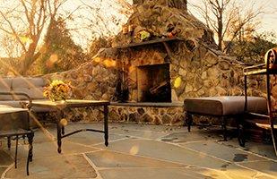 outdoor fire place installation