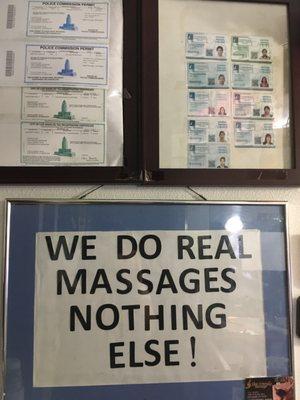 Only Real massages here, folks.