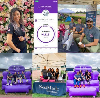 This year NestMade partnered with the American Cancer Society and participated in the Relay for Life at Santa Anita Park last
 Oct 23 & 24th