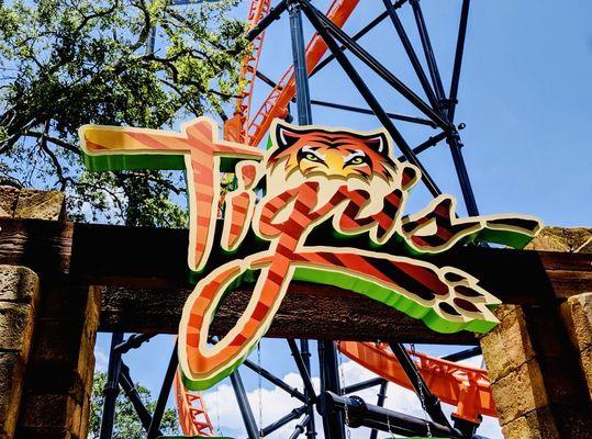 Tigris Rollercoaster sign, Busch Gardens Theme Park, Tampa