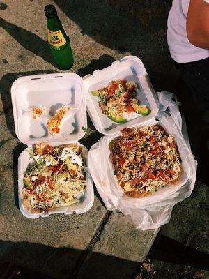 GIANT portions of nachos and huaraches