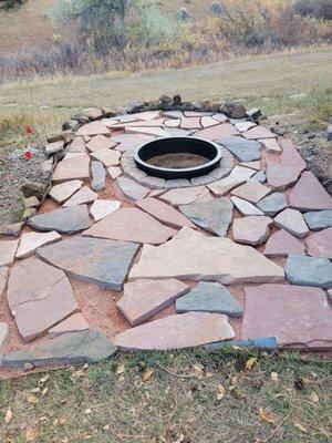 An example of the flagstone and red breeze gravel I picked up from the yard