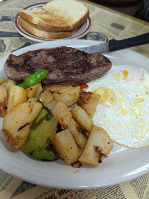 Steak and eggs