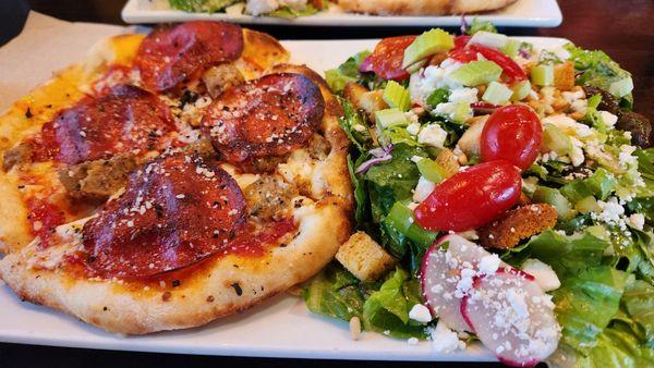 Spin Pizza and Salad