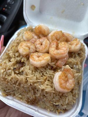 Shrimp fried rice no carrots and peas