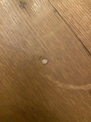 Installer kept dropping drill. Wood floor