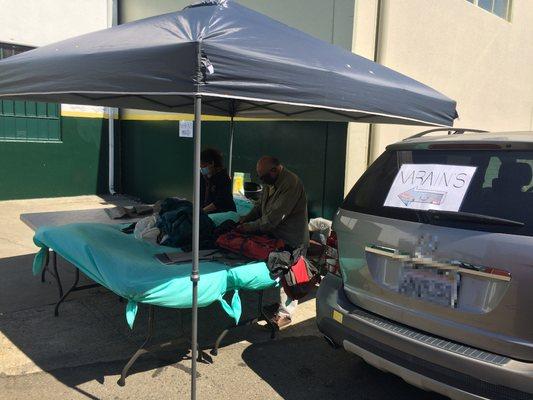 Narain's at their popup tent at the REI Berkeley front entrance.