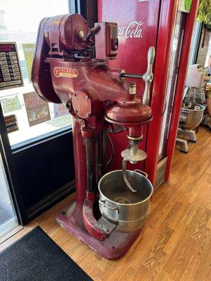 Old industrial mixer on display