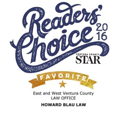 2016 Ventura County Star Readers' Choice Award- Favorite Law Office