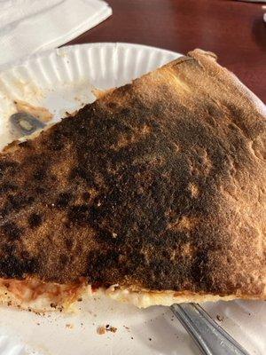 Burned pizza