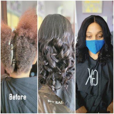 Before and after lace closure full hair extensions