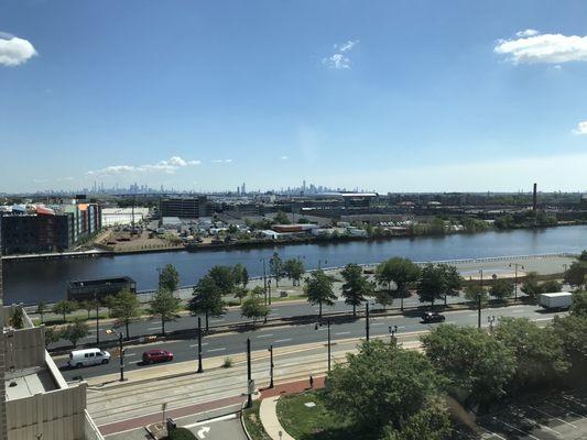 Passaic river and city view from a 1 bedroom we toured. Hard to beat that.