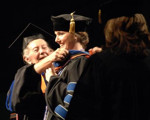 PhD Graduate being hooded - Spring 2015