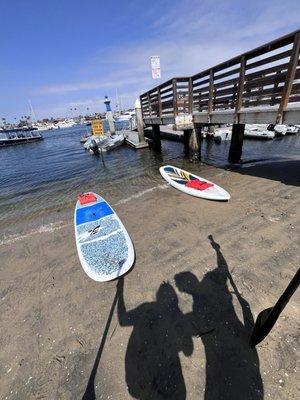 Paddle boards in the paddle board area