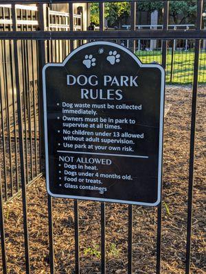 Rules of the Dog Park. What does "Dogs in heat" mean?