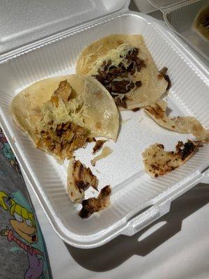 The Chicken Taco & steak tacos