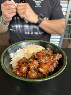 Sweet chili karaage rice bowl