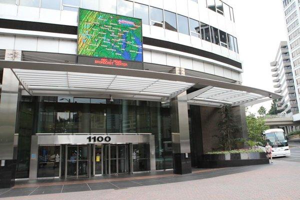 Entrance to our building.  The jumbotron has been removed since this photo was taken.