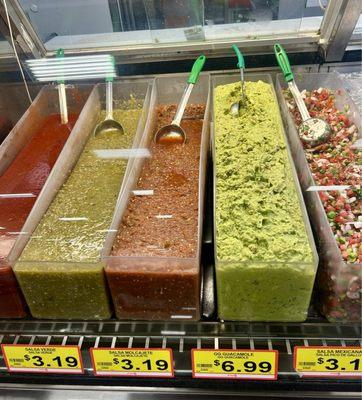 Variety of salsas & Guacamole