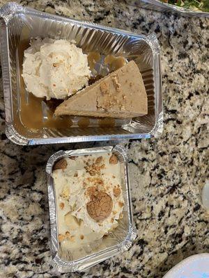 Hard to believe but the cheesecake & banana pudding desserts had us scraping our dish for every last morsel!