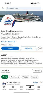 LinkedIn account for Cruises From Galveston.