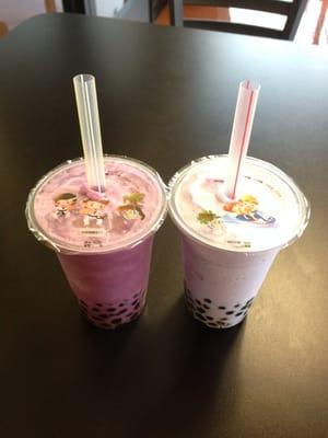 Sour grape & taro boba