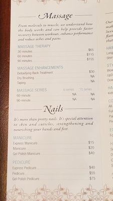 Spa Menu pg 1