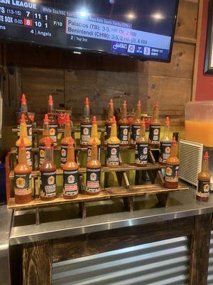 A variety of bar-b-que sauces