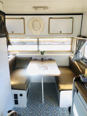 Camper Trailer Dinette Cushions by Brown Upholstery