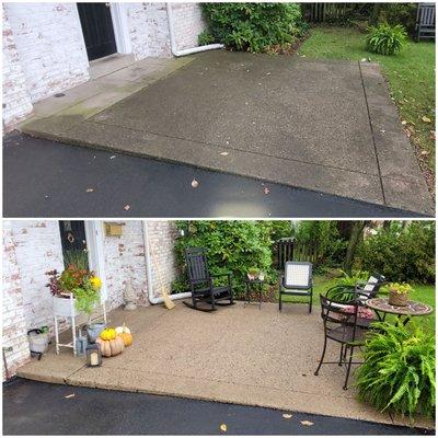 If your patio looks like the top photo, we'll make it look like the bottom.