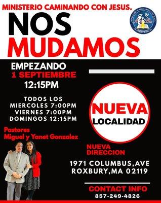 Ahora estamos ubicados en la 1971 Columbus ave Roxbury,MA 02119.