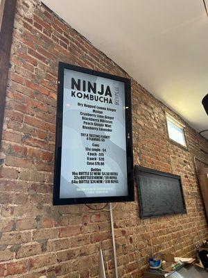 NINJA KOMBUCHA's array of delicious selections