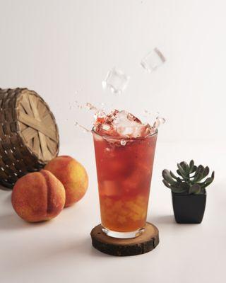 Iced Peach Hibiscus Fruit Tea with Mango Star Jelly