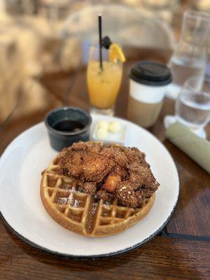 Chicken and waffles. Chicken was fried too long (almost burnt crust). They did offer to remake it but my desire for it left