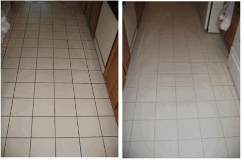 Before/After tile walkway. Wow what a difference!