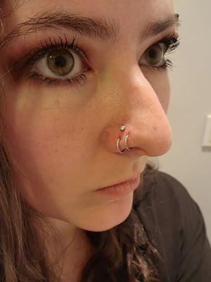 Healed piercings