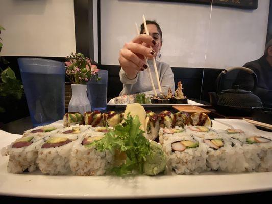 California Roll, tuna Avocado Roll, Dragon Roll