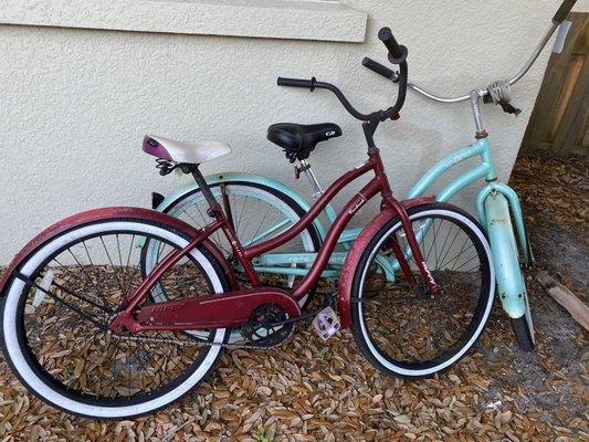 Old, rickety, rusty bikes