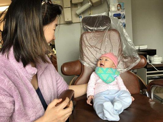 Her first visit to the dentist office!