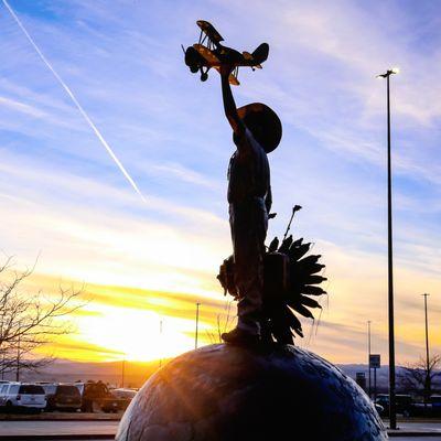 Siouxper Boy statue at Rapid City Airport