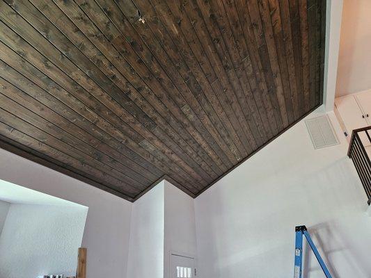 Tongue and groove cedar ceiling