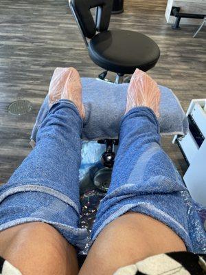 Speciality pedicure comes with wraps and paraffin wax.