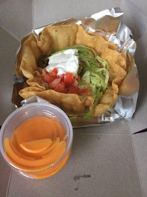 Tostada salad with extra dressing