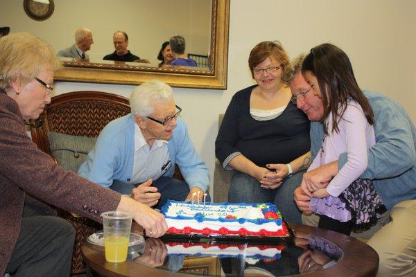 Our first Surprise Birthday party at our Clubhouse. Happy 90th Lowell.